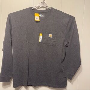 NWT has Carhartt Men's Charcoal Long Sleeve Tee XL